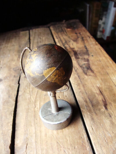 Vintage Pencil Sharpener- Miniature World Globe - Dating Back to 1940&#39;s - Natural Rustic Appearance - Made in Germany