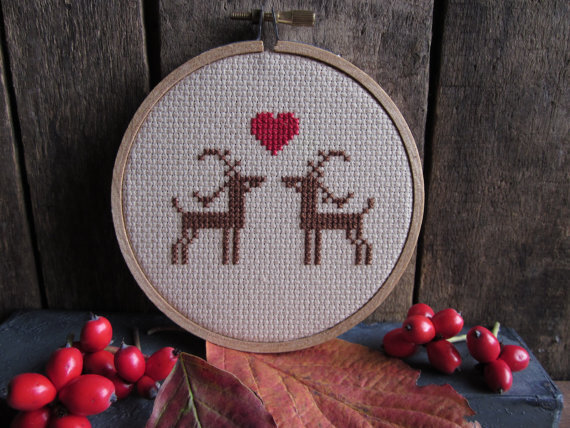 diy x-stitch kit (materials and pattern) darling deer