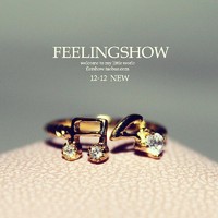 Feelingの韓國進口代購 快樂魅力 音符鋯石閃钻 音符女尾戒指環 哇~~~~~~~