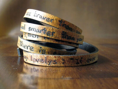 To My Lovelies, Winnie the Pooh Quote on Ultra Long Leather Wrap Bracelet