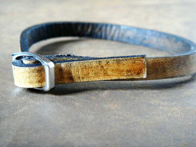 Custom Skinny Leather Letterpress Word Bracelet