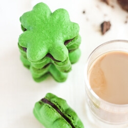 Shamrock Macarons with Baileys Chocolate Ganache to celebrate St Patrick's Day!