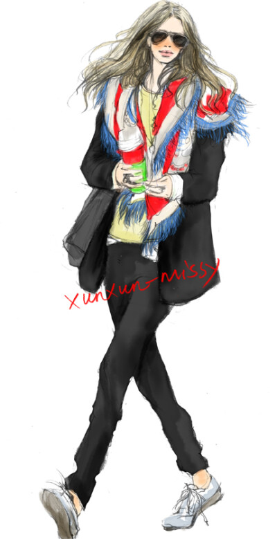 xunxun-missy 手绘冬季时装插画