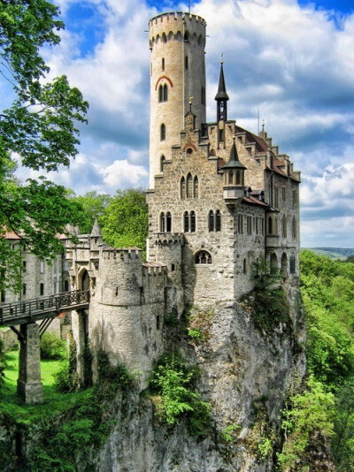 Lichtenstein Castle, Baden-Wurttemburg, Germany. The original Cinderella Castle.