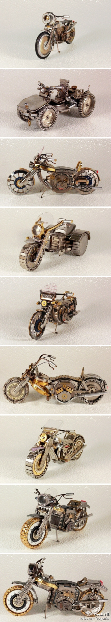 #旧手表改装成摩托车模型#第二部分（共两份