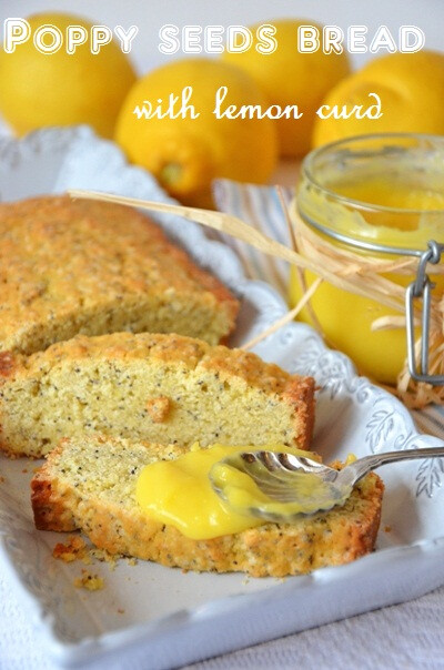 poppyseed bread with lemon curd.