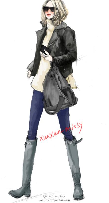 xunxun-missy 手绘冬季时装插画