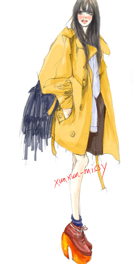 xunxun-missy 手绘春季时装插画