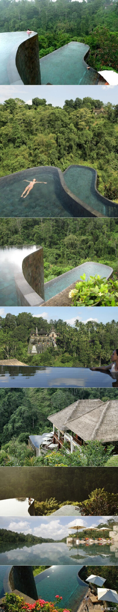 巴厘岛乌布空中花园酒店(Ubud Hanging Gardens Hotel)的双层无边泳池