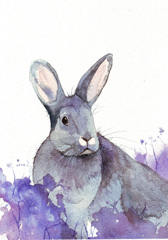 Rabbit Painting art print of watercolor painting