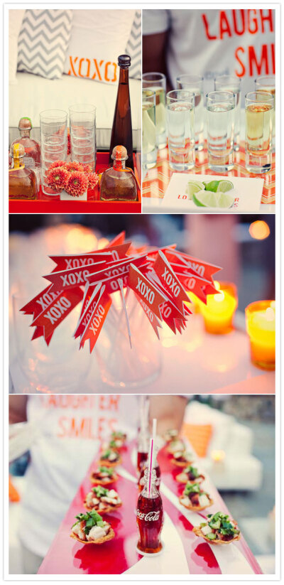 orange and white party decor