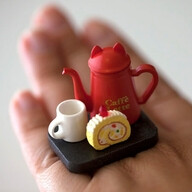 Kawaii Cute Japanese Ring Cat Coffee Pot and by fingerfooddelight, $10.00