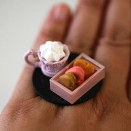 Kawaii Cute Japanese Ring Cup of Hot by fingerfooddelight on Etsy, $10.00