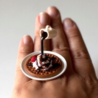  来个甜点？ Kawaii Cute Japanese Miniature Food Ring by fingerfooddelight, $15.00