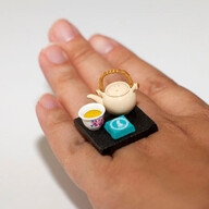 Kawaii Miniature Food Ring Traditional by fingerfooddelight, $10.00