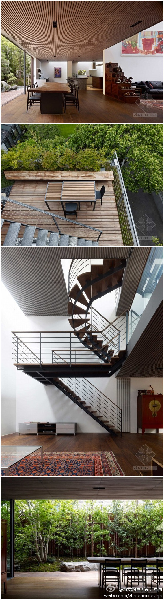 日本，融合了多重意义和风格别墅：这栋别墅曾经是一个武士的私宅，周围环境宁静，有苍松和光叶榉树。设计师们将建材、照明、空间、功能等因素都全面地考虑了，还尽量使这些材料与房间里的艺术品和家具等相匹配...更多图http://t.cn/zOI0lMW