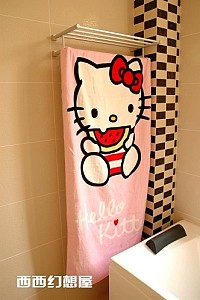 店主推荐 超可爱 纯棉毛巾面料 Hellokitty 浴巾