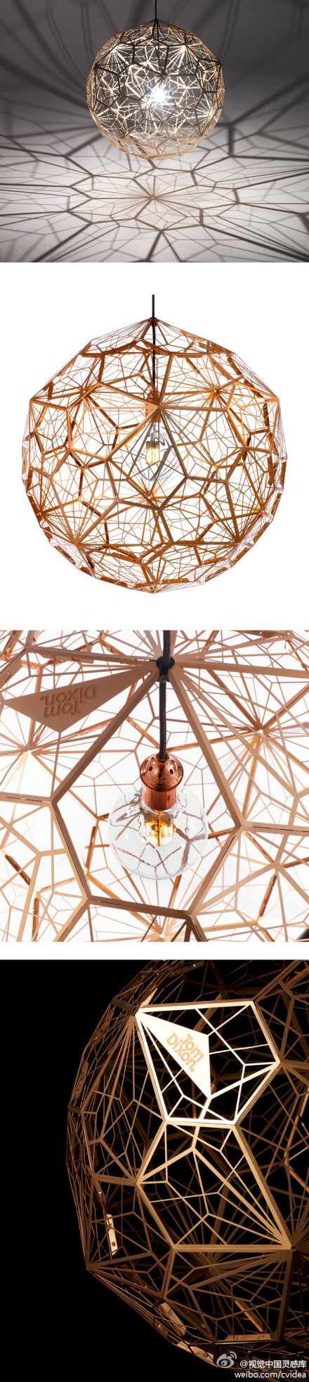 英国设计师tom dixon设计的灯具“luminosity”在为2012年米兰设计周举办的museo nazionale della scienza e della tecnologiaMOST设计节上展出。这个系列探索了人工和自然灯光在未来灯光设计领域的潜力。其中一个引人注目的设计是有着抽象球形灯罩的“etch web”（蚀刻网）。