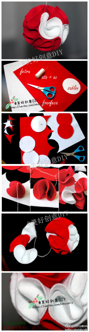 做一朵花球吊在房间~~——更多有趣内容，请关注@美好创意DIY