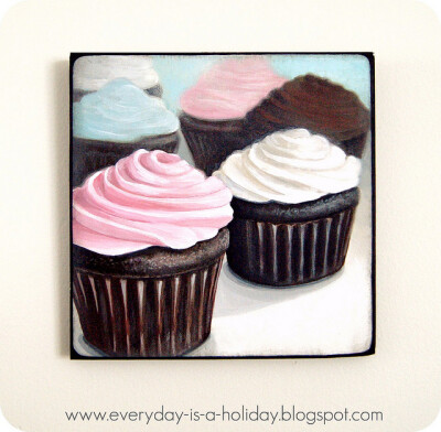 Instagram inspired wood mounted art prints by Everyday is a Holiday "cupcakes #2"