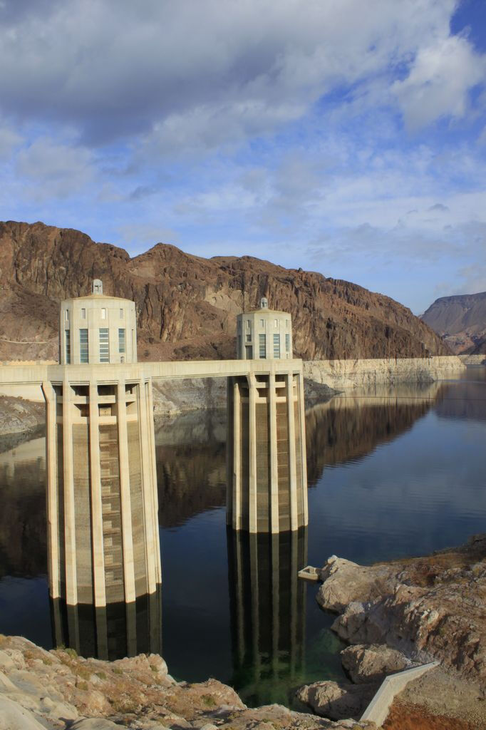 Hoover Dam, on the boundary between Nevada and Arizona