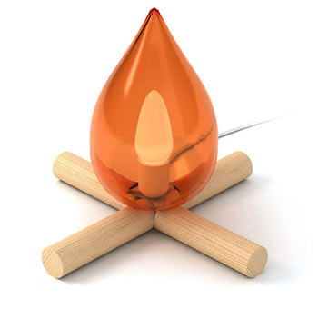 篝火台灯：这个小台灯的设计就像久违的的篝火，当然灵感也是来自篝火，虽然不能时常享受野外的篝火，在家里也能感受篝火的那种乐趣。