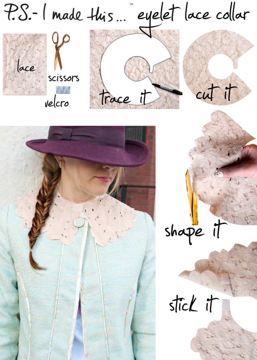 eyelet lace collar