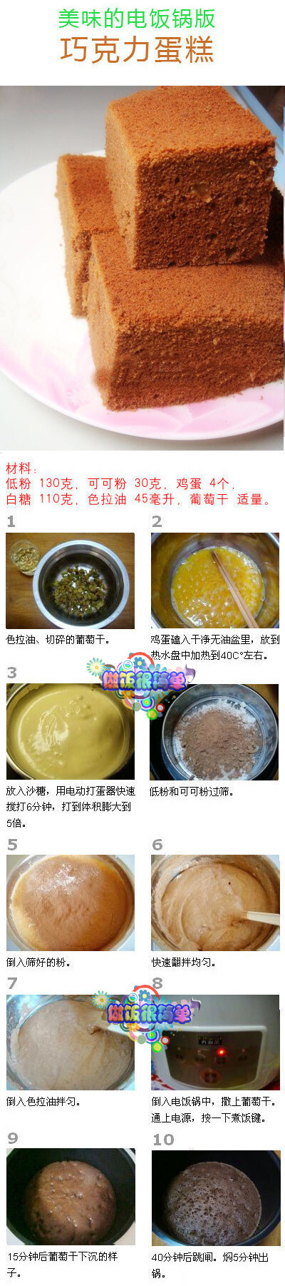 【巧克力蛋糕】用电饭锅做的哦，方便又好吃呢~~适合懒人~~