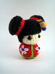 钩编的中国娃娃。@晓冬知春