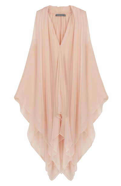 ROSE SILK CHIFFON DRAPED SCARF TOP 美疯了....要命啊...