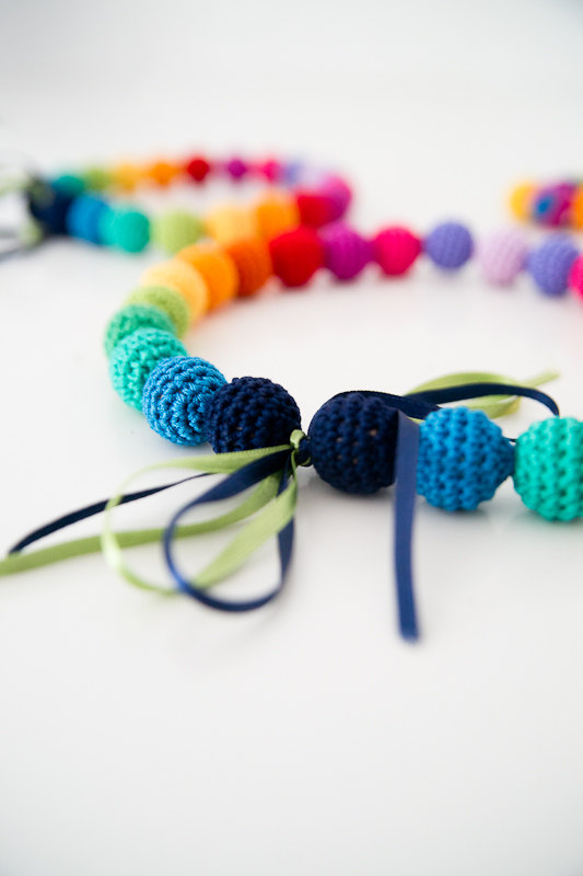 Rainbow necklace - Colorful necklace - Crocheted bead necklace