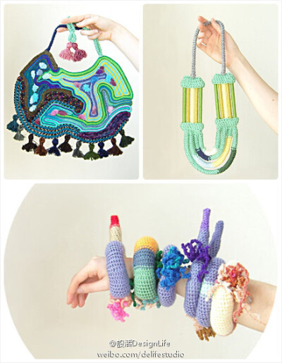 #首饰设活# 纺织品做的首饰 Mandy Besek makes textile-based jewelry