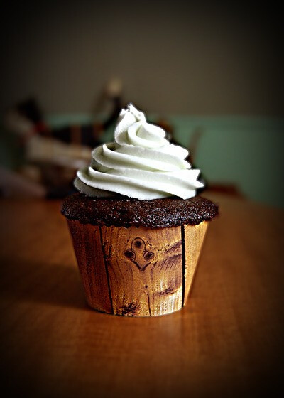 Chocolate cupcake with vanilla buttercream.