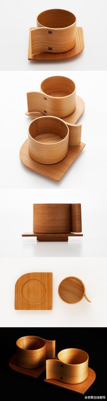 【α杯】这是由日本设计师桥本夕纪夫设计的α杯，杯子的形状就是一个字母阿尔法“α”模样，采用日本天然秋田杉制作，不仅耐用，还具备一定的保温效果~~