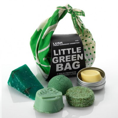 A Little Green Bag to take with you wherever you travel, full of five solid products to keep you fresh from head to toe