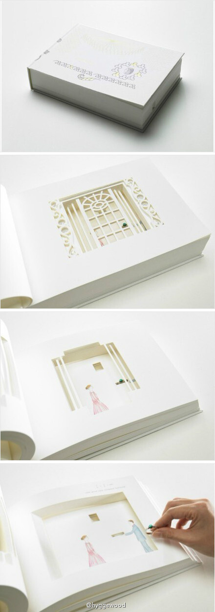 【创意DIY】日本女设计师渡边良重的作品《Proponere》`翻开书的你会发现男主角藏在里面,手托一枚闪亮的戒指,优雅而隆重の对你说:"嫁给我好吗？"♡