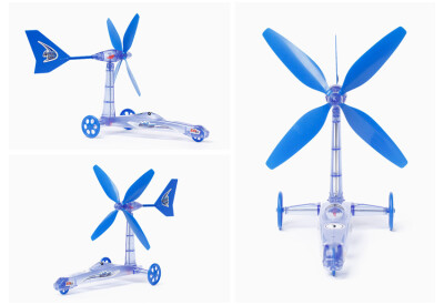 玩具车太费电池而且不环保？试试这款风动力拼装玩具车，看看风能是如何神奇的转化为动能的！