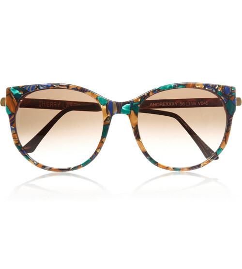 Thierry Lastry Cat eye-frame marbled acetate sunglasses 价格 CNY 2,795