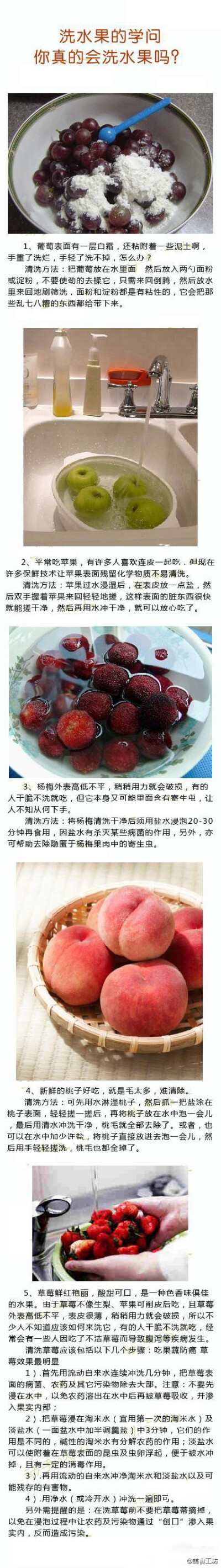 洗水果的学问——你真的会洗水果吗？洗水果的达人教你如何洗葡萄、苹果、杨梅、桃子、草莓！