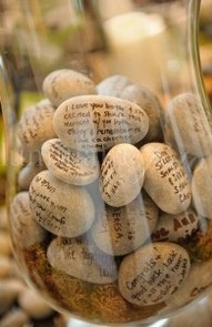 wedding guest book unique alternative... stones