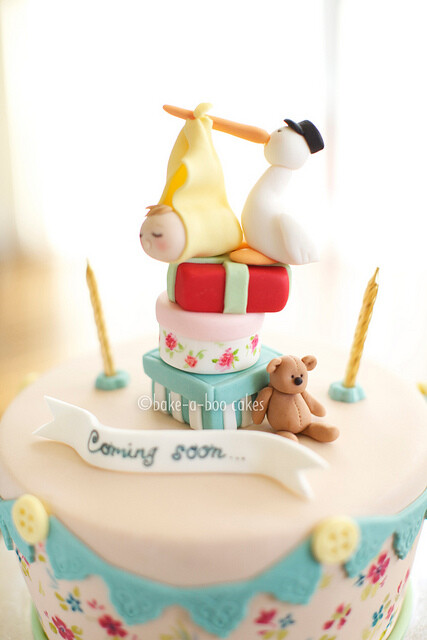 stork & baby bday cake