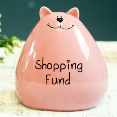 粉色拜金猫 储钱罐储蓄罐存钱罐