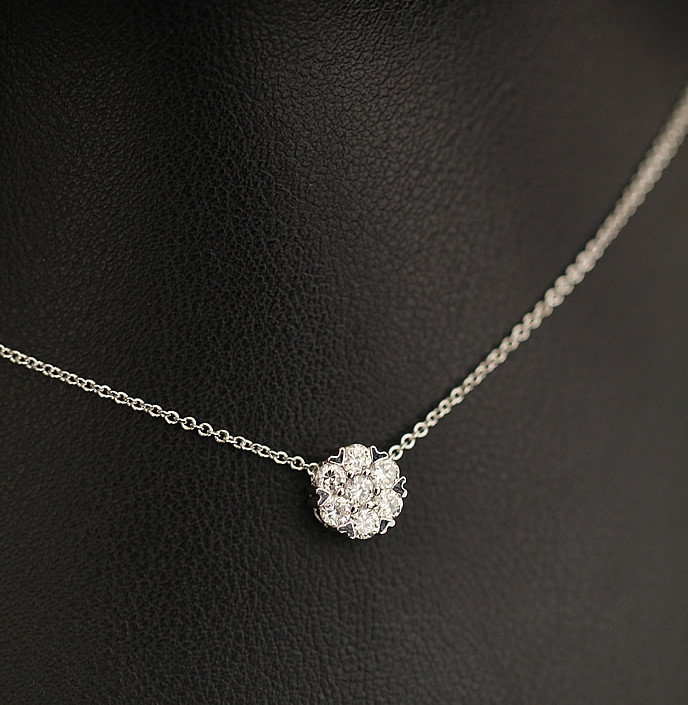 钻石小鸟同款九心一花项链