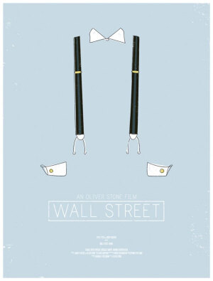 【华尔街】 (Wall Street) – (1987) ‧ 大导演 奥利弗．史东(Oliver Stone) 执导, 叙述由查理．辛(Charlie Sheen)饰演的年轻而有野心经纪人, 为求成功, 设法接近由麦克．道格拉斯(Michael Douglas)饰演的大户; 凭着灵通消息, 完成获利丰厚的交易。 后因炒作金融, 东窗事发, 双双被绳之于法的故事。 揭穿“华尔街”内, 企业的私下往来和内线交易是投机成功的必然法则。麦克．道格拉斯凭此片精湛演出, 赢得当年奥斯卡最佳男主角奖, 其所饰演的股市大亨Gordon Gekko, 造型突出, 充满霸气，传译了金融界成功人士的标准形象。