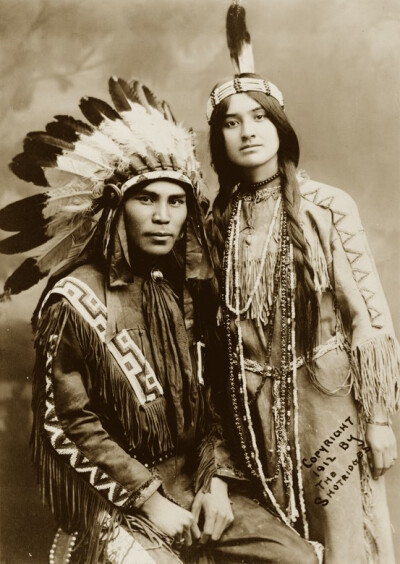 Native North American couple, Situwuka and Katkwachsnea 1912 They both look like models.