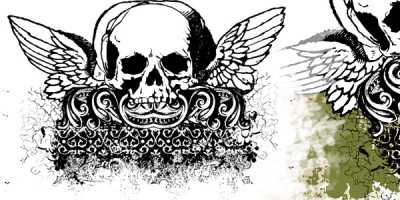 Winged Skull Instant Download