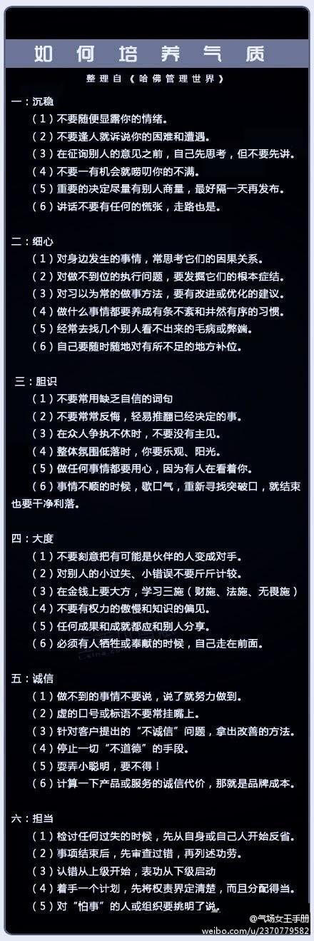 ：【哈佛管理世界：如何培养气质】