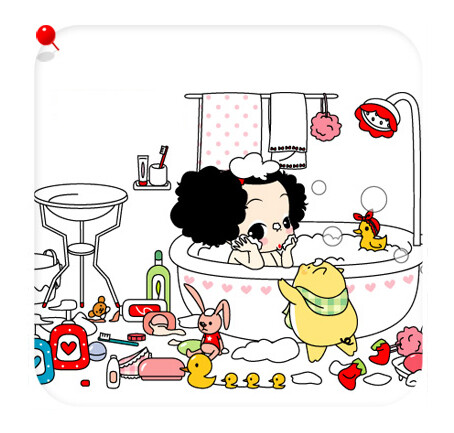 嗯....可爱的ddung在洗澡澡，有只猪在偷窥她