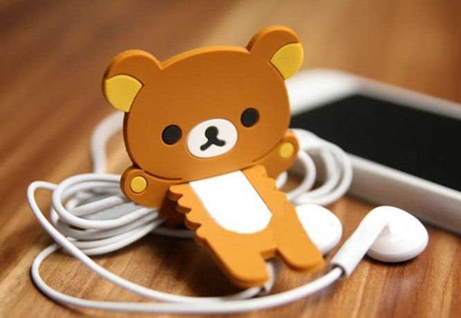 Cute Silicone Relax Bear Rilakkuma Cord Wire Wrap Cable