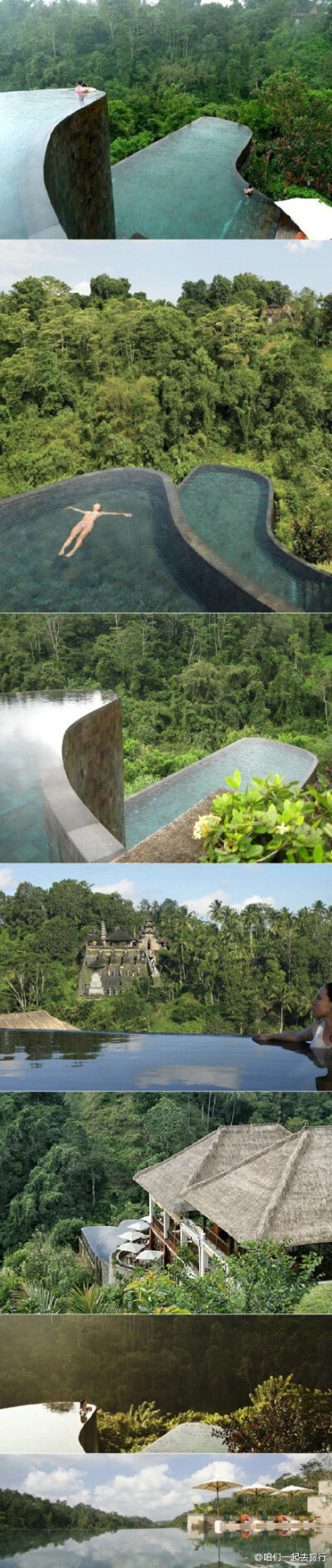 巴厘岛乌布空中花园酒店(Ubud Hanging Gardens Hotel)的双层无边泳池